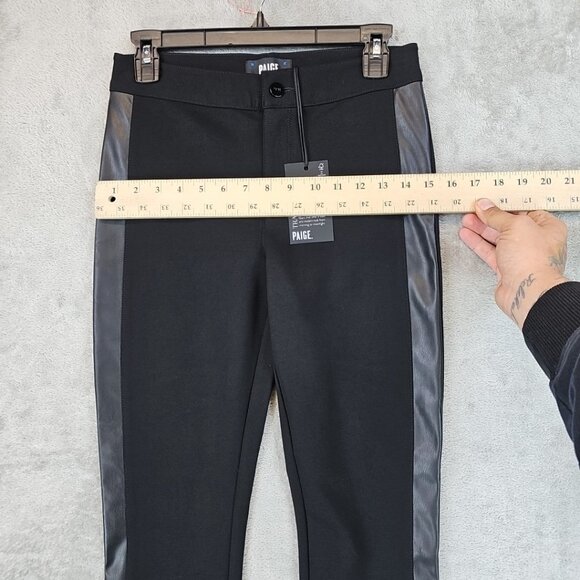 Paige Pants Womens Size 26 Black Transcend Knit Karlee Mid Rise Skinny Ankle - Picture 13 of 15